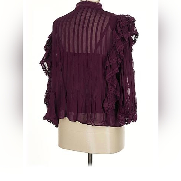 FARM Rio Deep Purple Ruffle Blouse - Picture 8 of 8